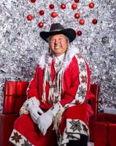Kids can pose for photos with Indigenous Santa at FAM. 