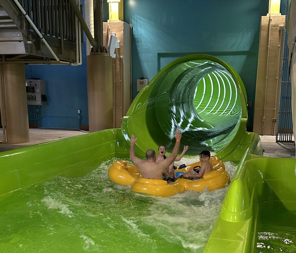 Our family favorite waterslide was Tidal Twist, a round tube slide for up to five riders that sent us twisting, turning and screaming.