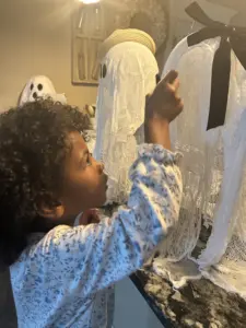 DIY ghosts made from cheesecloth